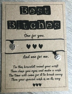 BEST BITCHES pulseras de deseos BBF Mejor amigo regalo gallina fiesta diversión compañeros de trabajo  Foto 1 de 4