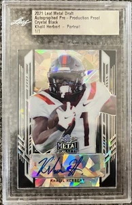 Khalil Herbert RC 2021 Leaf Metal Draft Auto Pre Production Proof 1/1 Crystal - Picture 1 of 2