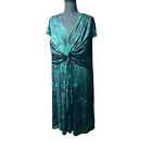 Coldwater Creek Size 22 Black and Teal Green Cap Sleeve Dress Pre-Owned