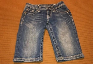 GIRLS Sz 10 Angel Wings MISS ME JK6079M Bermuda STRETCH JEANS SHORTS - Picture 1 of 5