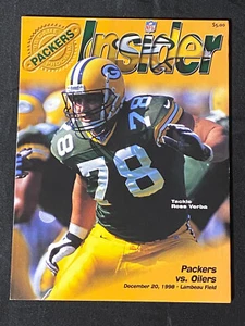 Green Bay Packers Insider December 20 1998 vs Houston Oilers Program Ross Verba - Picture 1 of 3