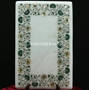 20" x 13" Marble End Table Top Lapis Lazuli Marquetry Floral Inlaid Work - Picture 1 of 3