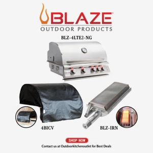 Blaze 4-Burner LTE BBQ Grill Stainless Steel Package Deal Outdoor Kitchen - Picture 1 of 19