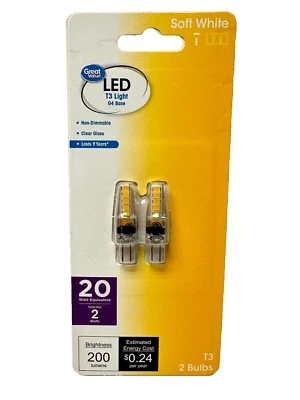2 Great Value LED Landscape /Cabinet Lighting T3 2.0w Non Dimmable G4 Bulbs - Image 1 of 2