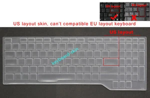 Keyboard Skin Cover for Asus FX63 FX80 FX86G GL503 GL703 GL704 FX503 FX504 FX505 - Picture 1 of 8
