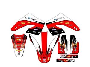 2000-2001 CR 250R VELOCITY Red Senge Graphics Kit Compatible with Honda