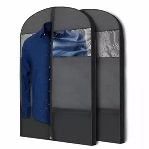 43" Black Garment Bag Travel, Closet Storage, Suits, Dresses & Jackets 2 packs - Picture 1 of 4