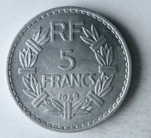 1949 FRANCE 5 FRANCS - High Quality Coin - FREE SHIPPING - France Bin #14 - Picture 1 of 2