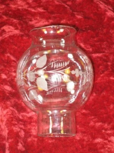 Hand Blown Clear Glass Lamp Shad copper wheel engraving - Picture 1 of 1