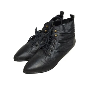 Vintage Diba Boots Shoes Sz 7 Womens Leather DIBA 90s Clueless Mary Jane Y2k - Picture 1 of 11