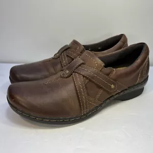 SCARPE SLIP-ON CLARKS "ARTISAN" DONNA PELLE MARRONE-66545-7N-APPENA INDOSSATE - Foto 1 di 17