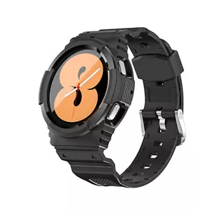 Silicone Watch Band w/Rugged Case For Samsung Galaxy Watch 4 5 40/44mm 42/46mm - Picture 1 of 20