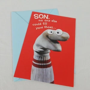 Feliz cumpleaños hijo zapatos de relleno tarjeta de felicitación saludos estadounidenses pensamientos tiernos - Imagen 1 de 4