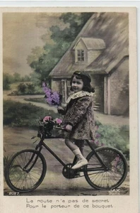 Vintage Postcard - A Girl with a Bicycle- 1900s (6) - Picture 1 of 2
