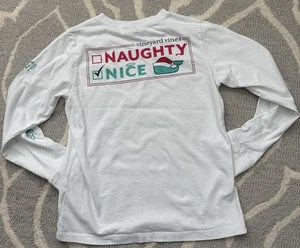 Vineyard Vines Jugend Wal weiß Langarm T-SHIRT SM 8/10 Weihnachten - Bild 1 von 5