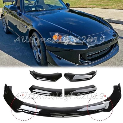For Honda S2000 2000-2003 Gloss Black Front Bumper Lip Splitter Spoiler Body Kit - Image 1 of 4