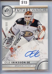 2023-24 SP Authentic Future Watch Auto Rookie Olle Eriksson Ek #120 /999 - Picture 1 of 2