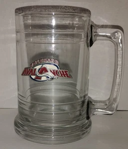 Taza de cerveza de vidrio Colorado Avalanche con emblema de metal hockey NHL deportes  - Imagen 1 de 6