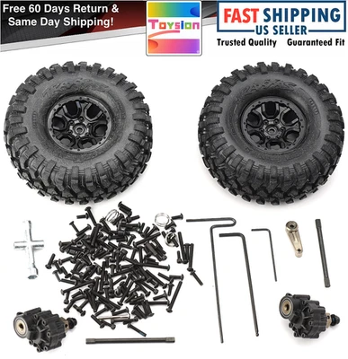 Fits Traxxas TRX-4 Ford Bronco (2) TIRES Wheels, Rear Portals, Screws Tools axle - Image 1 of 4
