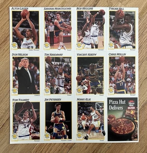 1988-89 Pizza Hut Golden State Warriors Full Strip Mullin Hardaway 3 verfügbar - Bild 1 von 5