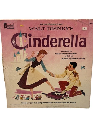 Walt Disney's Cinderella Original Soundtrack LP Record 1963 DQ-1207 Disneyland - Image 1 of 3