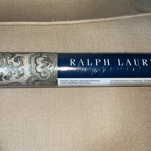 Vintage Ralph Lauren Wallpaper Marmande Blue Tan Paisley Double Roll LCW40557 - Picture 1 of 4