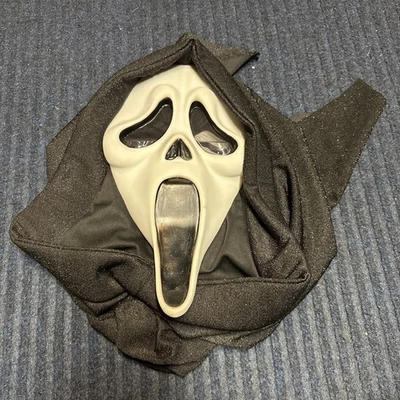 Ghost Face Mask 25th Anniversary Shimmer Hood Scream Halloween Costume Adult - Image 1 of 4