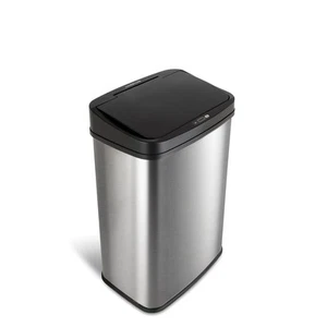 DZT-50-28 Automatic Touchless Motion Sensor Rectangular Trash Can, 13 Gal, Bl... - Picture 1 of 4