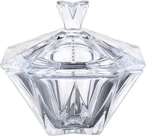 Crystalite Bohemia S007-582 Oval Lead-free Crystal Bowl wirth Lid. 8" Diameter - Picture 1 of 1