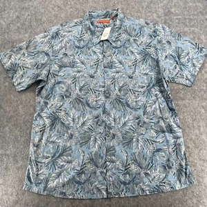 Tori Richard Intaglio Blue Shirt Mens XXL Island Silver & Spice NEW - Picture 1 of 10