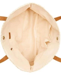 Style & Co. Womens Flag Tote Shopper Beach Bag Beige Large - Picture 1 of 4