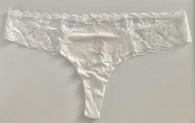 Victoria's Secret Panty Dream Angels Soft Stretchy White w/ Lace Thong XXL 2XL - Image 1 of 4
