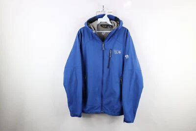 Jaqueta Masculina Vintage Mountain Hardwear Grande Forrada de Lã com Capuz Casaco Macio Azul - Imagem 1 de 4