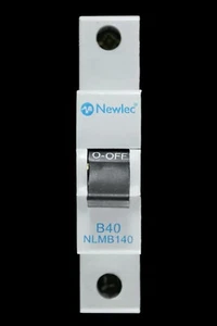 NEWLEC 40 AMP CURVE B 6kA MCB CIRCUIT BREAKER NLMB140 - Picture 1 of 6