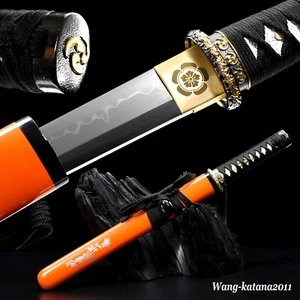 Espada Corta Samurái Japonés Templado Arcilla T10 20''Crisantemo Tanto Arcilla Templada T10 - Imagen 1 de 11