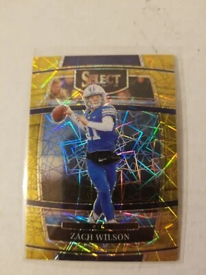 2022 Panini Select Draft Picks Gold Lazer Football Card - #41 Zach Wilson - Image 1 of 2