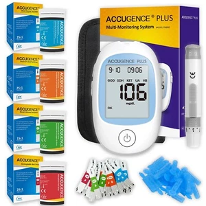 4 in 1 Multifunction Monitor Hemoglobin Blood Ketone Glucose Uric Acid Meter Tes - Picture 1 of 18