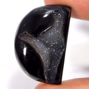 38.00Cts. Natural FABULOUS Black Onyx Druzy Fancy Cabochon Loose Gemstone - Picture 1 of 3