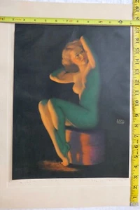EARL MORAN PIN UP DRUCK AKT IN KERZENLICHT HIGHLIGHTS UND SCHATTEN  - Bild 1 von 7