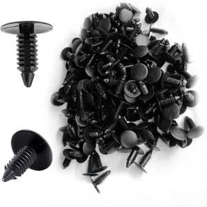 Plastic Screws For Cars Autos Clips Plastic Rivets 200 Set Black - Picture 1 of 6