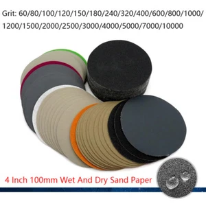 996A Wet And Dry SandPaper 4 Inch 100mm Grit 60 - 10000 Sanding Disc Wood Metal - Picture 1 of 29