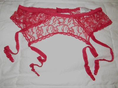 Cinto de liga de renda vermelho vintage cinema Etoile tamanho M EUA - Imagem 1 de 4