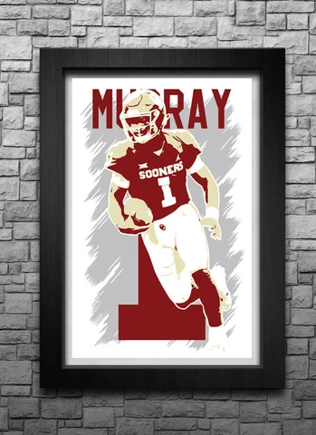 KYLER MURRAY art print/poster OKLAHOMA SOONERS FREE S&H! JERSEY H4 Cover