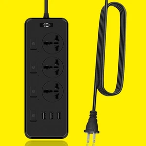 2 Prong Power Strip Surge Protector 2 Prong with 3AC Outlets and 3 USB Charging - Picture 1 of 1