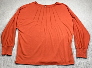 Automet Shirt Damen XL Burnt Orange Langarm gesmokte Handgelenke Herbst Herbst - Bild 1 von 11