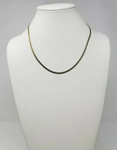 Unisex Herringbone Style Fashion Necklace Gold Tone Unbranded - Picture 1 of 3