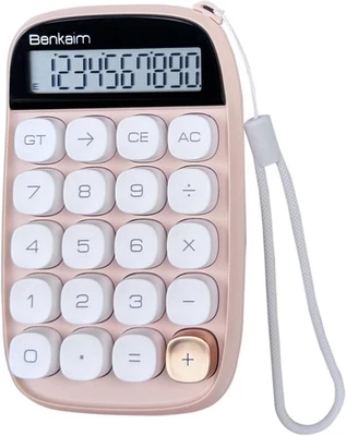 Calculadora de escritorio Benkaim pantalla LCD de 10 dígitos botones grandes beige Foto 1 de 4