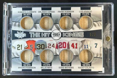 Hoja Madera 2022 Roberto Clemente Cepeda Mays Mathews Aparicio Hit Kings Bat #/2 Foto 1 de 2
