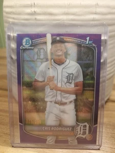 2025 Bowman Chrome Baseball Cris Rodriguez /250 Purple Wave - Bild 1 von 2