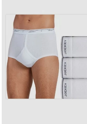 Jockey Mens Classic Full Rise Briefs White Cotton 6 pack - Image 1 of 3